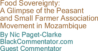 Food Sovereignty: A Glimpse of the Peasant and Small Farmer Association Movement in Mozambique By Nic Paget-Clarke, BlackCommentator.com Guest Commentator