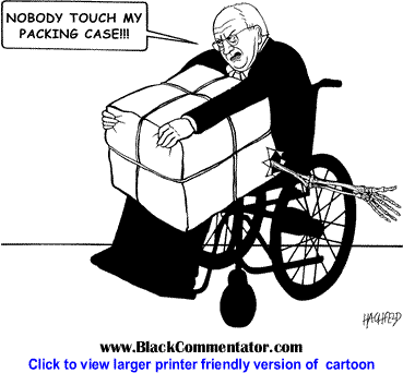 Political Cartoon: Cheneys Packing Case By Rainer Hachfeld, Neues Deutschland, Germany