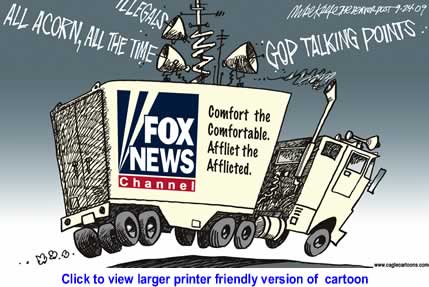 Political Cartoon: Fox News and Acorn By Mike Keefe, The Denver Post