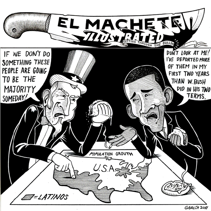 BlackCommentator.com: Political Cartoon - Latin Growth  By Eric Garcia, Chicago IL