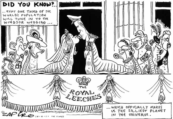BlackCommentator.com: Political Cartoon - Royal Wedding By Zapiro, South Africa