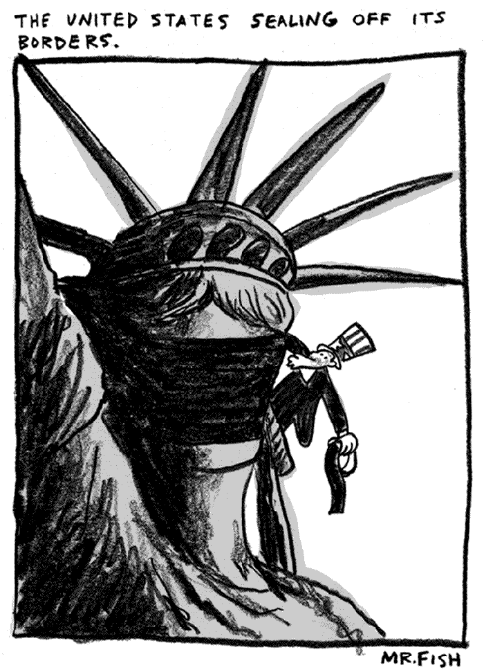 BlackCommentator.com: Political Cartoon - Sealing American Borders By Mr. Fish, Philadelplhia PA