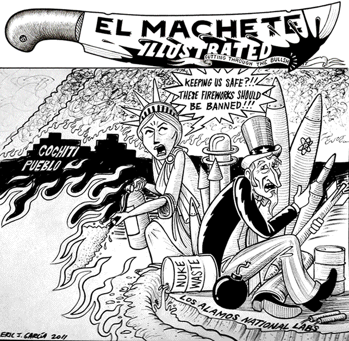 BlackCommentator.com: Political Cartoon - Los Alamos Fireworks By Eric Garcia, Chicago IL
