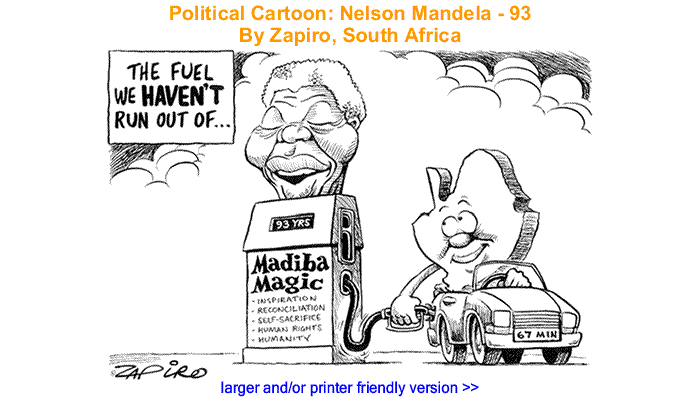 Political Cartoon - Nelson Mandela - 93 By Zapiro, South Africa