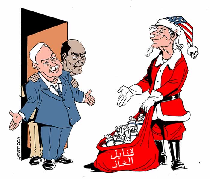 BlackCommentator.com: Political Cartoon - What Uncle Samta Brings to Egypt By Carlos Latuff, Brazil