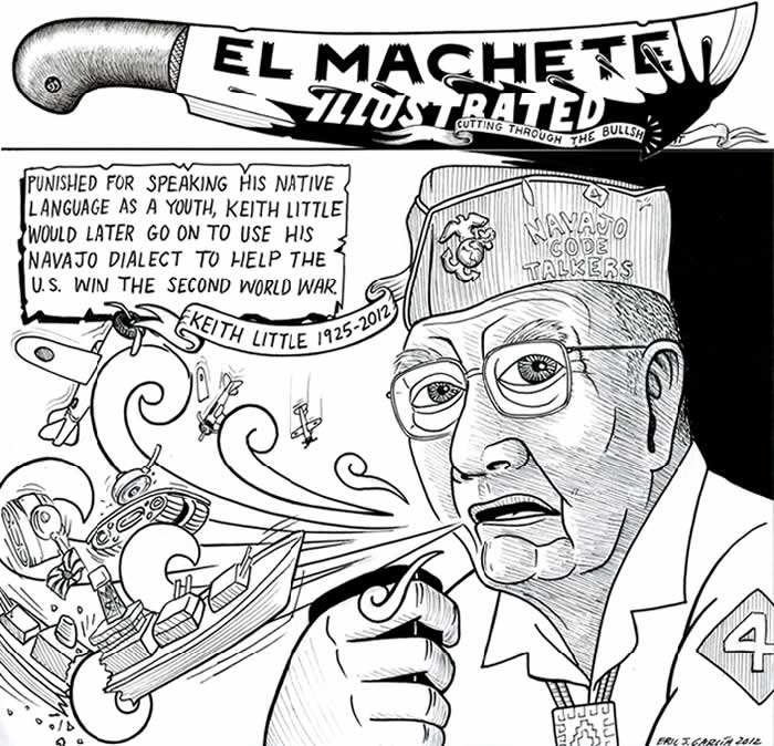BlackCommentator.com: Political Cartoon - Keith Little - Navajo Code Talker By Eric Garcia, Chicago IL
