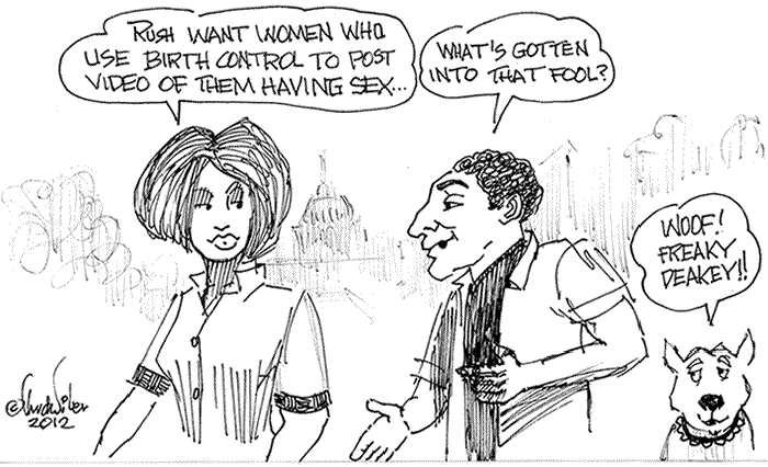 BlackCommentator.com: Political Cartoon - Rush's Sex Video Request By Chuck Siler, Carrollton TX