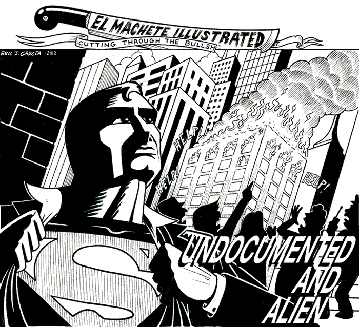 BlackCommentator.com: Political Cartoon - Undocumented and Alien d By Eric Garcia, Chicago IL