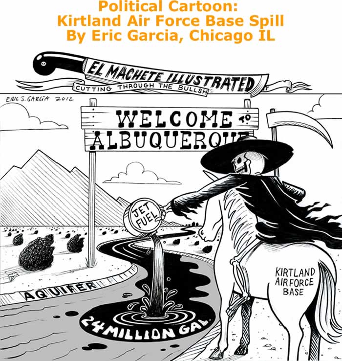 BlackCommentator.com: Political Cartoon - Kirtland Air Force Base Spill By Eric Garcia, Chicago IL
