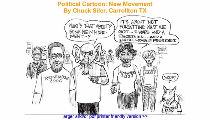 Political Cartoon - New Movement By Chuck Siler, Carrollton TX
