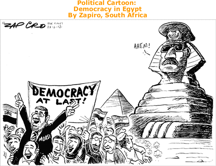 BlackCommentator.com: Political Cartoon - Democracy in Egypt By Zapiro, South Africa