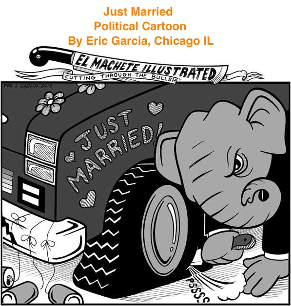 BlackCommentator.com: Just Married - Political Cartoon By Eric Garcia, Chicago IL