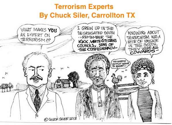 BlackCommentator.com: Terrorism Experts - Political Cartoon By Chuck Siler, Carrollton T
