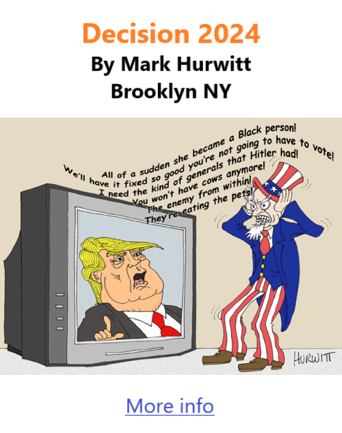 BlackCommentator.com Oct 31, 2024 - Issue 1015: Decision 2024 - Political Cartoon By Mark Hurwitt, Brooklyn NY