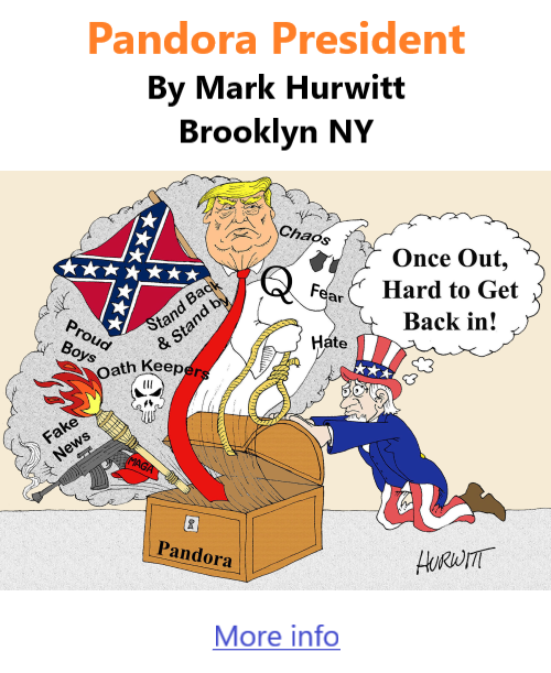 BlackCommentator.com Nov 7, 2024 - Issue 1016: Pandora President - Political Cartoon By Mark Hurwitt, Brooklyn NY