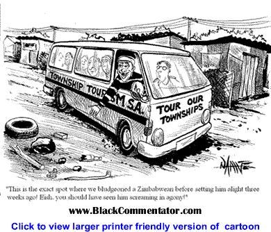Political Cartoon: Tour of South African Townships By Tony Namate
