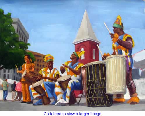 Art: African Drummers By London Ladd