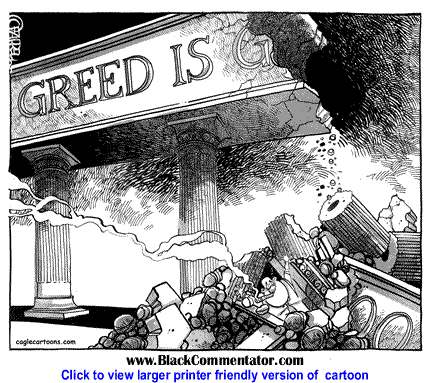 Political Cartoon: Greed is Bad By Vince O'Farrell, The Illawarra Mercury, Australia