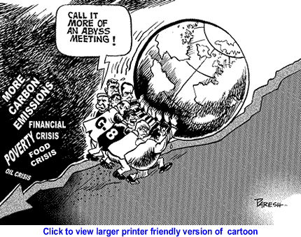 Political Cartoon: G-8 in Italy By Paresh Nath, The Khaleej Times, UAE