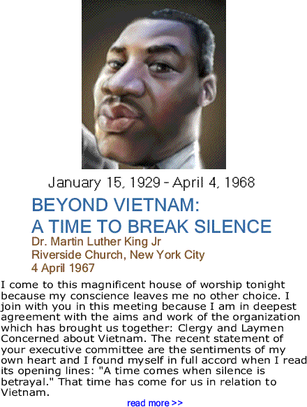 BEYOND VIETNAM: A TIME TO BREAK SILENCE - Dr. Martin Luther King Jr