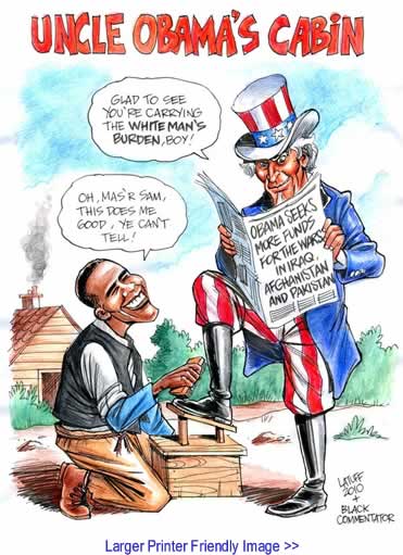 Cartoon: Uncle Obama's Cabin By Carlos Latuff