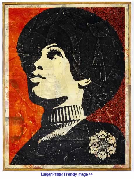 The Black Commentator - Art Panther Power On Wood By Shepard Fairey, Los Angeles CA
