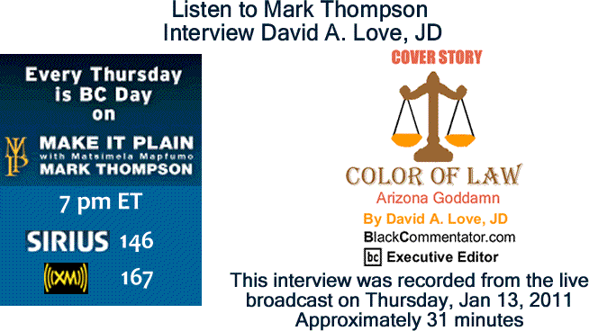 BlackCommentator.com: Listen to Mark Thompson Interview David A. Love, JD About "Arizona Goddamn"