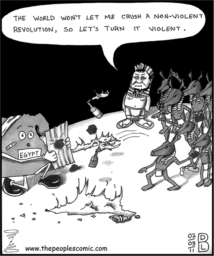 BlackCommentator.com: Political Cartoon - Egyptian Violence By David Logan, Denton TX