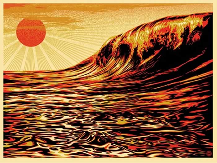 BlackCommentator.com Art: Dark Wave / Rising Sun By Shepard Fairey, Los Angeles CA