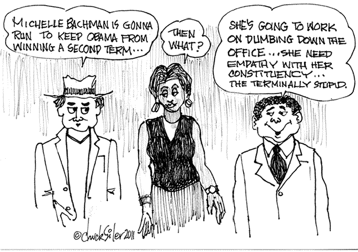 BlackCommentator.com: Political Cartoon - Bachman's Run By Chuck Siler, Carrollton TX