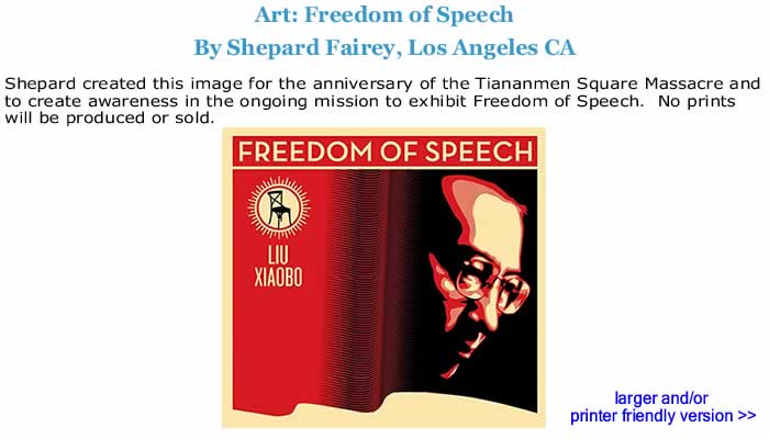 Art: Freedom of Speech By Shepard Fairey, Los Angeles CA