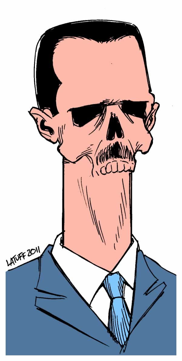BlackCommentator.com: Political Cartoon - Bashar al-Assad Official Portrait By Carlos Latuff, Rio de Janeiro Brazil