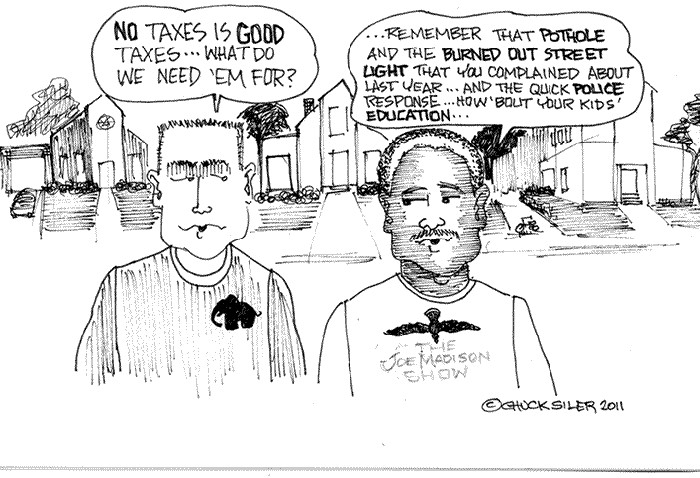 BlackCommentator.com: Political Cartoon - No Taxes By Chuck Siler, Carrollton TX