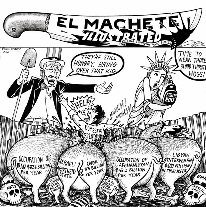 BlackCommentator.com: Political Cartoon - Why We Have Debt  By Eric Garcia, Chicago IL