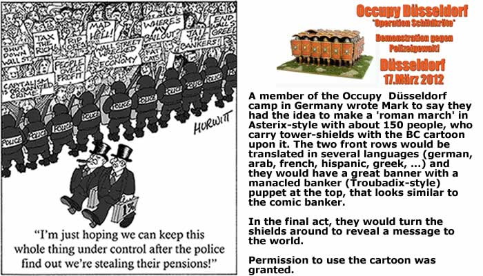 BlackCommentator.com: BC Political Cartoon "Pension Stealing One Percenters" By Mark Hurwitt Used by Occupy Düsseldorf
