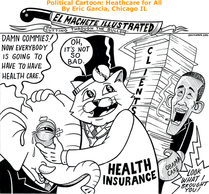 BlackCommentator.com: Political Cartoon - Heathcare for All By Eric Garcia, Chicago IL