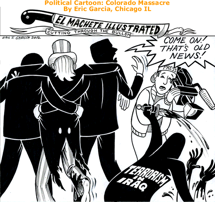 BlackCommentator.com: Political Cartoon - Colorado Massacre By Eric Garcia, Chicago IL