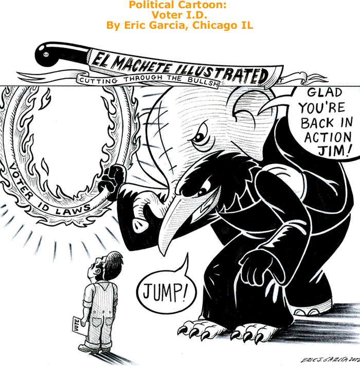 BlackCommentator.com: Political Cartoon - Voter I.D. By Eric Garcia, Chicago IL