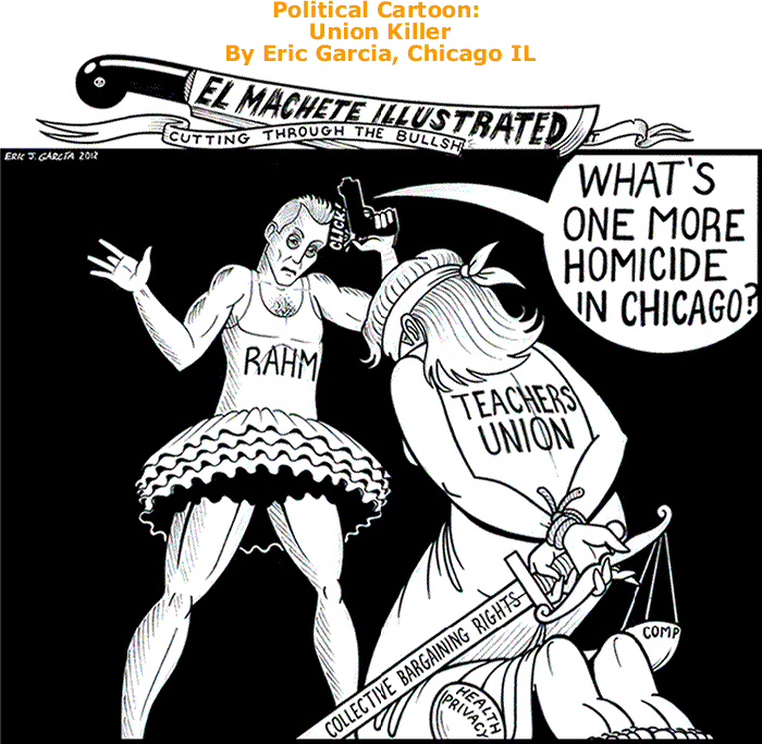 BlackCommentator.com: Political Cartoon - Union Killer By Eric Garcia, Chicago IL