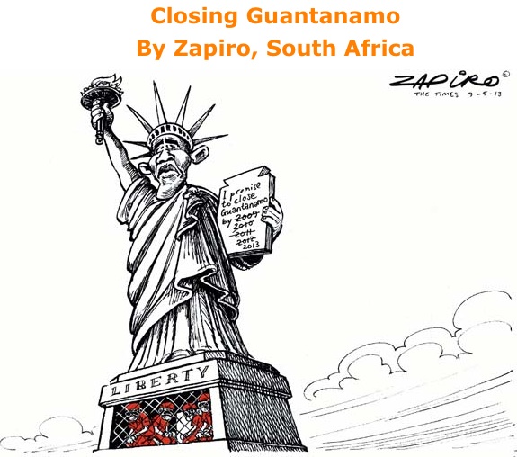 BlackCommentator.com: Closing Guantanamo - Political Cartoon By Zapiro, South Africa