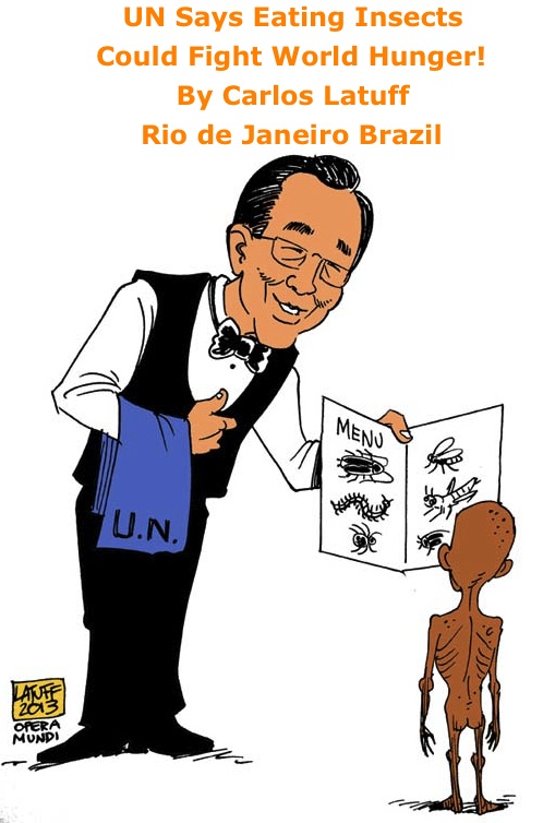 BlackCommentator.com: UN Says Eating Insects Could Fight World Hunger! - Political Cartoon By Carlos Latuff, Rio de Janeiro Brazil