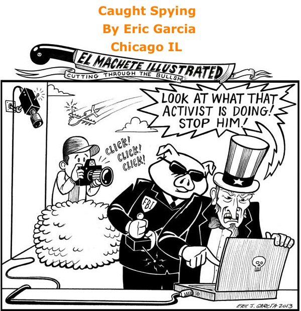BlackCommentator.com: Caught Spying - Political Cartoon By Eric Garcia, Chicago IL