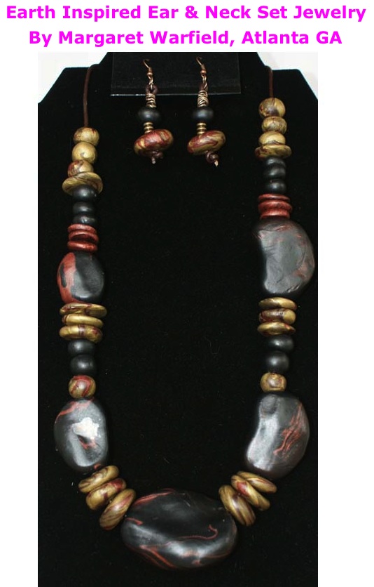 BlackCommentator.com: Earth Inspired Ear & Neck Set Jewelry - Art By Margaret Warfield, Atlanta GA
