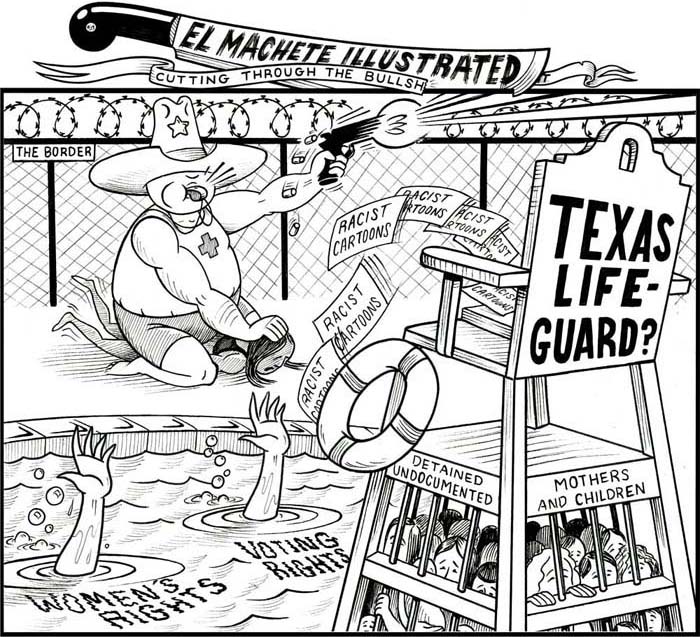 BlackCommentator.com June 18, 2015 - Issue 611: Texas Lifeguard - Political Cartoon By Eric Garcia, Chicago IL