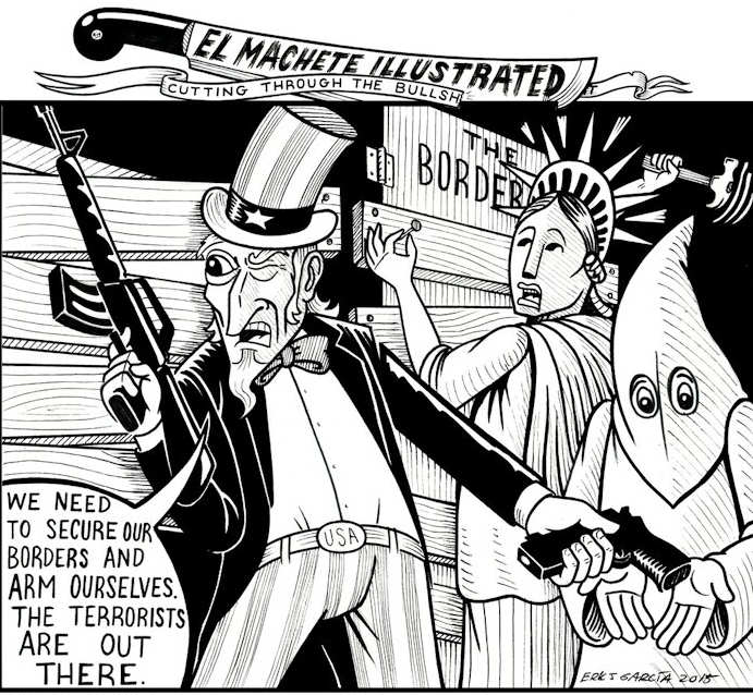 BlackCommentator.com June 25, 2015 - Issue 612: Home Grown Terror - Political Cartoon By Eric Garcia, Chicago IL